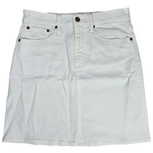 J. Crew Denim mini‎ skirt in white 26 NWT